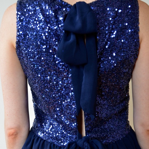 Sequin Peplum Top with Bow Back - Picture 2 of 3